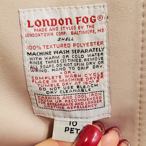 London Fog Ivory Trench Coat 3/4 length - Picture 8 of 8